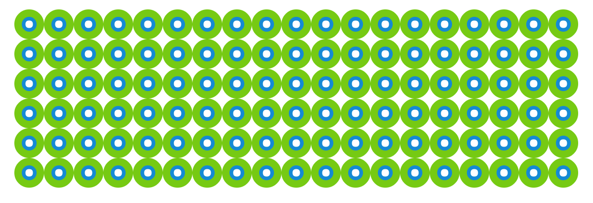 blue, green, and white circles