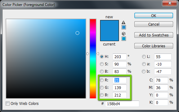 Photoshop RGB Color Picker